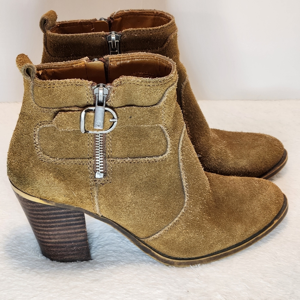 🍀Lucky Brand Everalda Brown Suede Ankle Boots Size 8